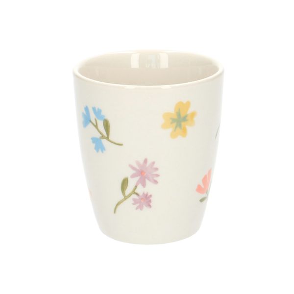 Beker, steengoed, kleine bloemetjes,Ø 7,5 cm