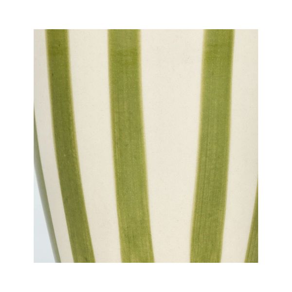 Becher, Steingut, grün gestreift, Ø 7,5 cm