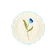 Plat, grès, tulipe bleue, Ø 9 cm Plat, grès, tulipe bleue, Ø 9 cm