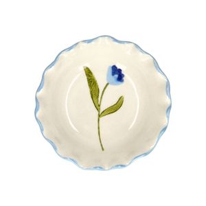 Plat, grès, tulipe bleue, Ø 9 cm