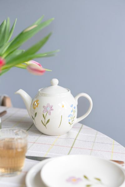 Teapot, stoneware, wildflowers, 1.3 litres