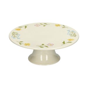 Taartplateau, steengoed, wilde bloemen, Ø 25 cm x 9,5 cm