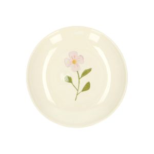 Pastry plate, stoneware, pink flower, Ø 16 cm