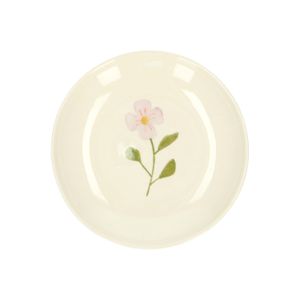 Gebaksbordje, steengoed, roze bloem, Ø 16 cm Gebaksbordje, steengoed, roze bloem, Ø 16 cm