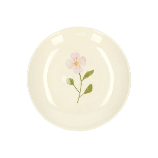 Assiette à dessert/gâteau, grès, fleur rose, Ø 16 cm Assiette à dessert/gâteau, grès, fleur rose, Ø 16 cm