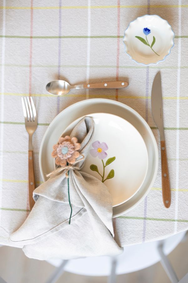 Assiette à dessert/gâteau, grès, fleur rose, Ø 16 cm | La table de