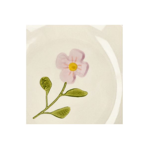 Assiette à dessert/gâteau, grès, fleur rose, Ø 16 cm