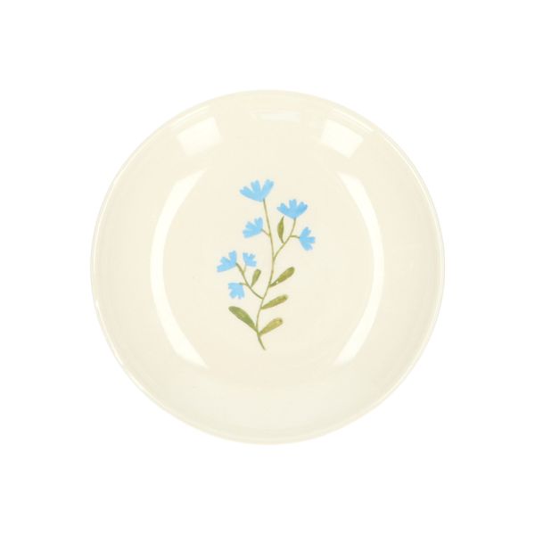 Assiette à dessert/gâteau, grès, fleur bleue, Ø 16 cm Assiette à dessert/gâteau, grès, fleur bleue, Ø 16 cm
