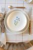 Assiette à dessert/gâteau, grès, fleur bleue, Ø 16 cm Assiette à dessert/gâteau, grès, fleur bleue, Ø 16 cm