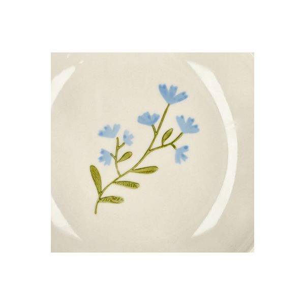 Assiette à dessert/gâteau, grès, fleur bleue, Ø 16 cm