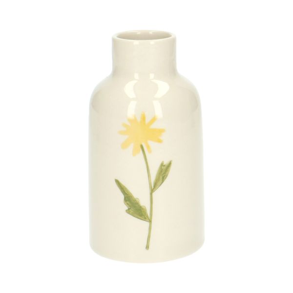 Vase, Steingut, Blumen, Ø 6,5 cm x 12,5 cm Vase, Steingut, Blumen, Ø 6,5 cm x 12,5 cm