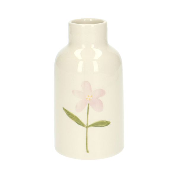 Vase, Steingut, Blumen, Ø 6,5 cm x 12,5 cm Vase, Steingut, Blumen, Ø 6,5 cm x 12,5 cm