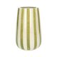 Vaas, steengoed, groen gestreept, Ø 11 cm x 17 cm Vaas, steengoed, groen gestreept, Ø 11 cm x 17 cm