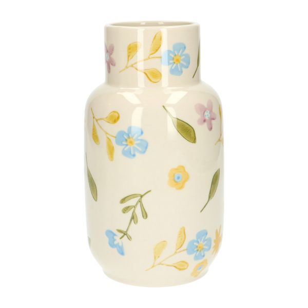 Vaasje, steengoed, bloemen, Ø 11 cm x 20 cm Vaasje, steengoed, bloemen, Ø 11 cm x 20 cm