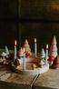 Seasonal ring or advent calendar, wood, circular