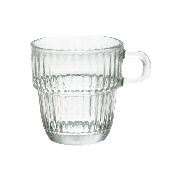 Ribbed, heatproof glass with a handle, 190 ml