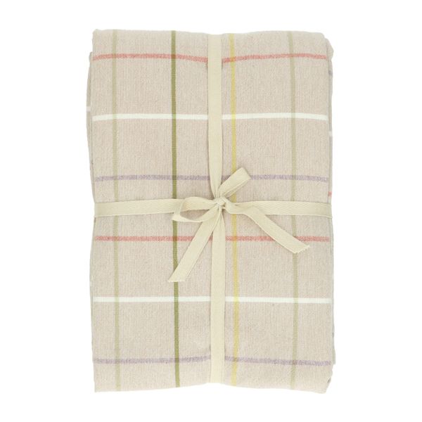 Tafelkleed, gerecycled katoen, ruit, 145 x 300 cm