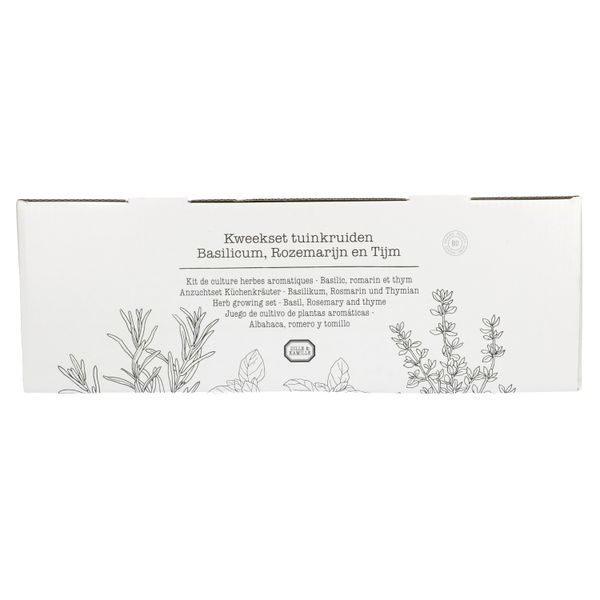 Kweekset tuinkruiden, biologisch, set van 3 potjes Kweekset tuinkruiden, biologisch, set van 3 potjes