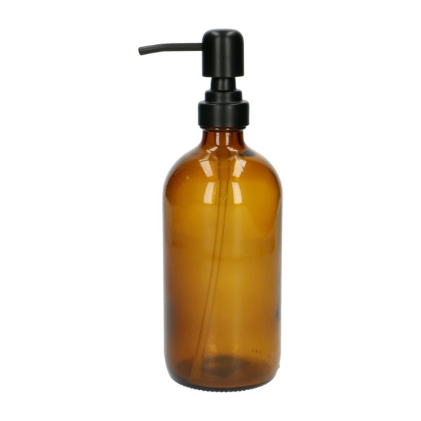 Distributeur de savon, verre brun, 500 ml