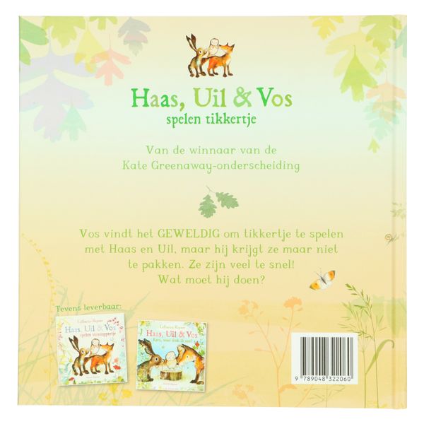 boek haas, uil & vos spelen tikkertje