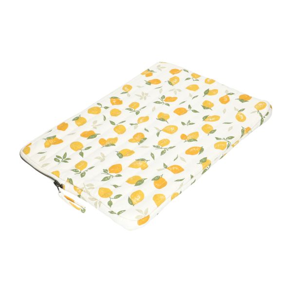 Laptop case, organic cotton, lemons, 16 inch