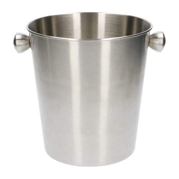 Seau Refroidisseur à Vin Relaxdays - Double Paroi Acier Inox, Noir/argenté - 18,5 X 12 Cm