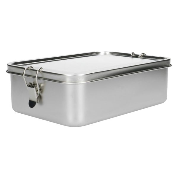 Lunchbox met siliconen ring, RVS, 2400 ml