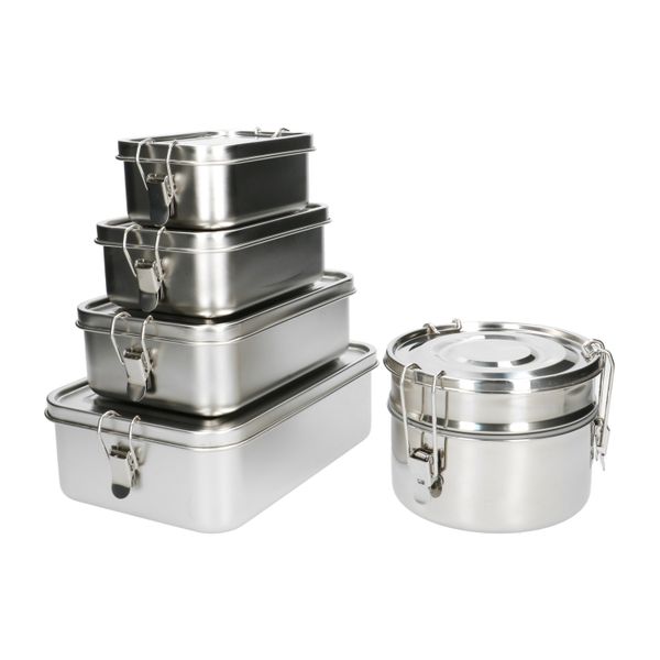 Lunchbox met siliconen ring, RVS, 2400 ml Lunchbox met siliconen ring, RVS, 2400 ml