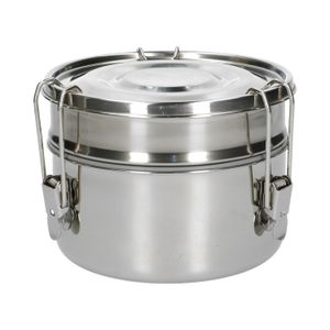 Lunchbox, joint en silicone, inox, rond et double fond, 1400 ml Lunchbox, joint en silicone, inox, rond et double fond, 1400 ml