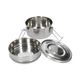 Lunchbox met siliconen ring, RVS, rond en dubbellaags, 1400 ml Lunchbox met siliconen ring, RVS, rond en dubbellaags, 1400 ml