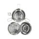 Lunchbox met siliconen ring, RVS, rond en dubbellaags, 1400 ml Lunchbox met siliconen ring, RVS, rond en dubbellaags, 1400 ml