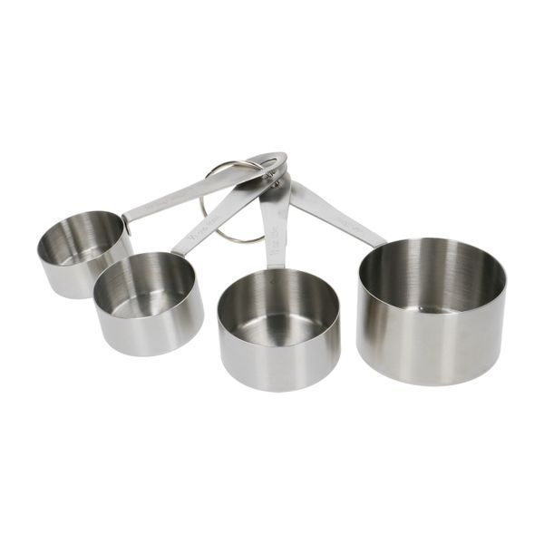 Maatpannetjes in cups, rvs, 4 stuks