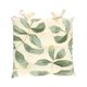 Galette de chaise, coton bio GOTS, silhouette feuille, 40 x 40 cm Galette de chaise, coton bio GOTS, silhouette feuille, 40 x 40 cm