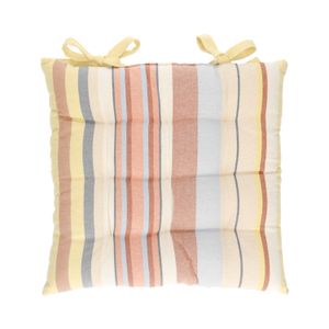 Stoelkussen, GOTS bio-katoen, zomerstreep, 40 x 40 cm Stoelkussen, GOTS bio-katoen, zomerstreep, 40 x 40 cm