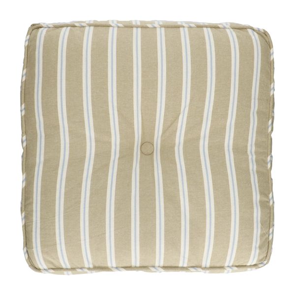 Zitmatras, GOTS bio-katoen, groen gestreept, 50 x 50 cm