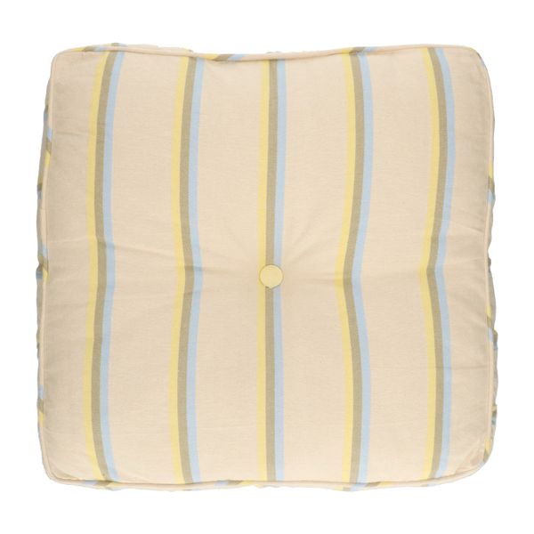 Zitmatras, GOTS bio-katoen, zand gestreept, 50 x 50 cm