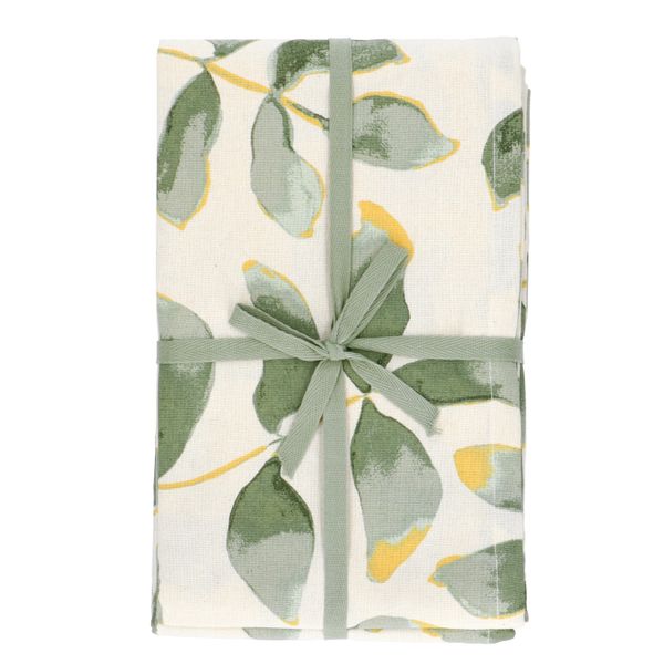 Tablecloth, GOTS organic cotton, leaf silhouette, 145 x 250 cm