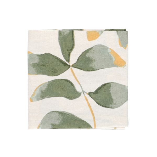 Theedoek, bio-katoen, silhouet blad, 50 x 70 cm