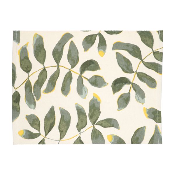 Placemat, GOTS organic cotton, leaf silhouette, 35 x 50 cm