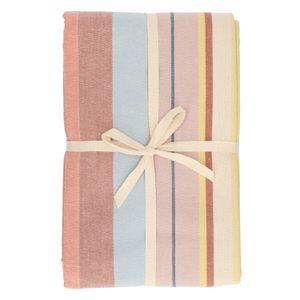Tablecloth, GOTS organic cotton, multi-coloured, striped, 145 x 250 cm