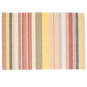 Placemat, GOTS organic cotton, multi-coloured, striped, 35 x 50 cm