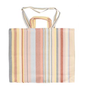Large bag, organic cotton, summery stripes, 48 x 56 x 14 cm