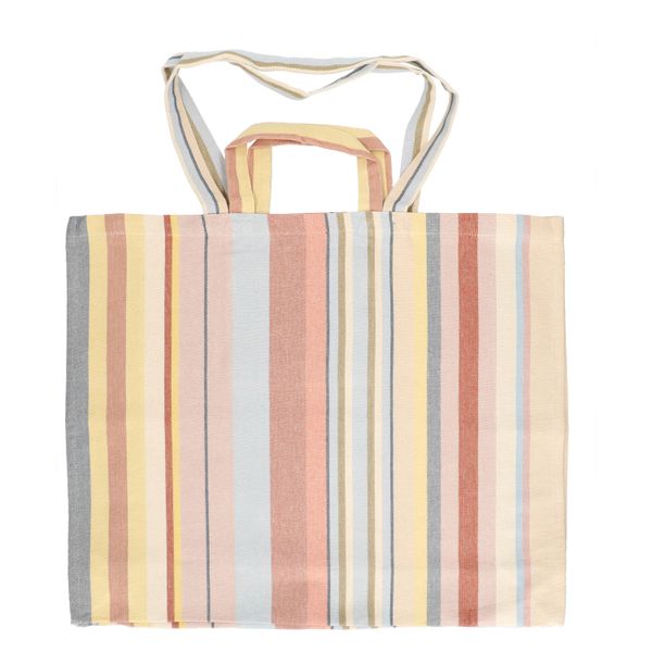 Large bag, organic cotton, summery stripes, 48 x 56 x 14 cm