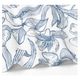 Set de table, coton bio GOTS, fleur bleue, 35 x 50 cm