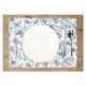 Set de table, coton bio GOTS, fleur bleue, 35 x 50 cm