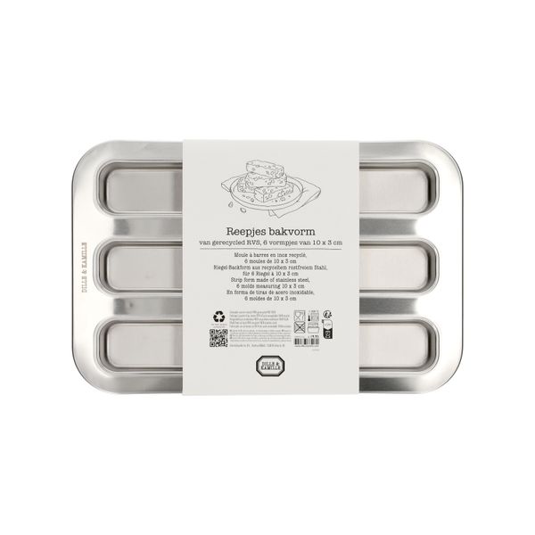 Moule à pâtisserie pour 6 barres, inox