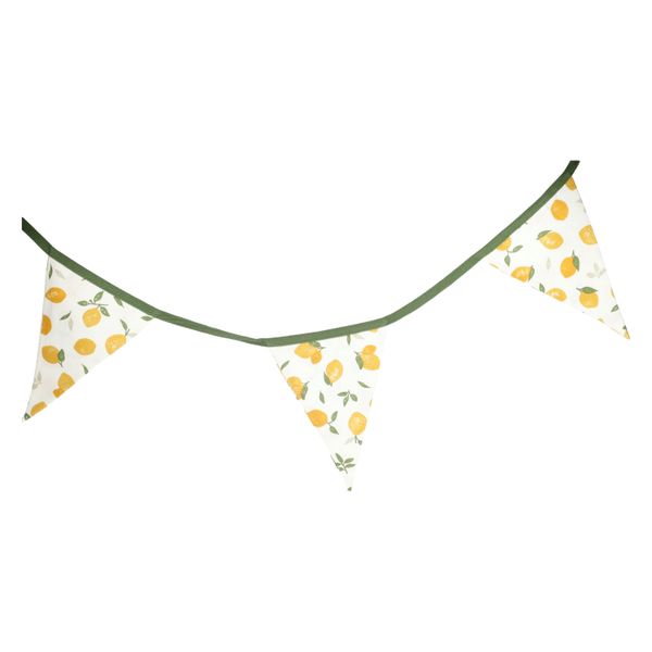 Stoffen vlaggenlijn, GOTS bio-katoen, citroenen, grote vlag, 6,3 meter