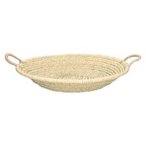 Plateau, feuille de palmier, 2 poignées, Ø 50 cm x 10 cm Plateau, feuille de palmier, 2 poignées, Ø 50 cm x 10 cm