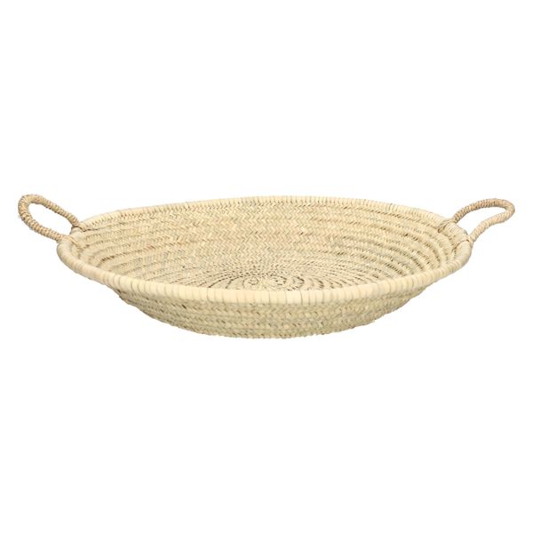 Schaal, palmblad, 2 handvatten, Ø 50 cm x 10 cm Schaal, palmblad, 2 handvatten, Ø 50 cm x 10 cm