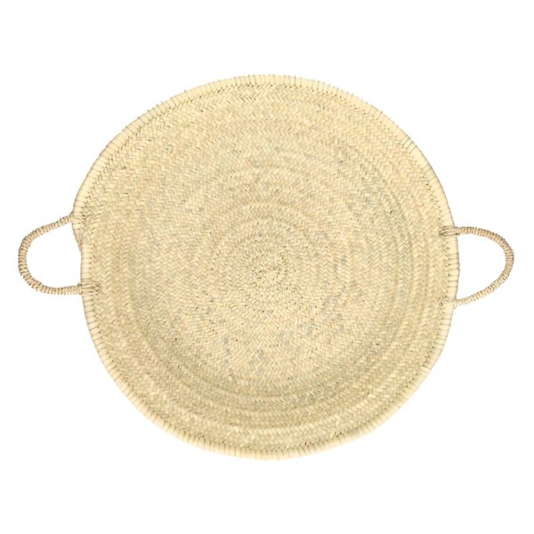 Schaal, palmblad, 2 handvatten, Ø 50 cm x 10 cm Schaal, palmblad, 2 handvatten, Ø 50 cm x 10 cm